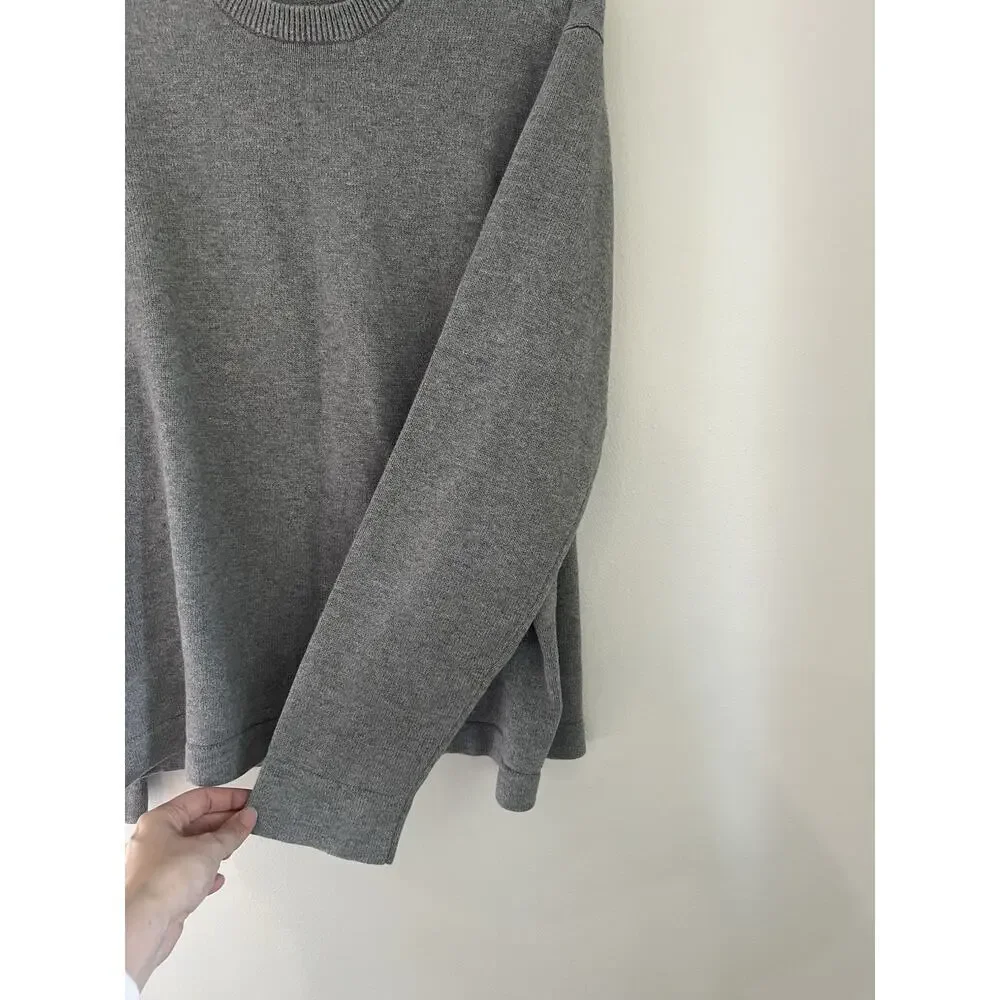 Vintage J. Crew Men’s Size Xl Gray 100% Cotton Knit Crewneck Sweater Pullover